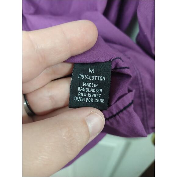 Tranquility Mayhem Woman M Shirt Purple Collared Button Western Casual Workwear - Picture 7 of 12